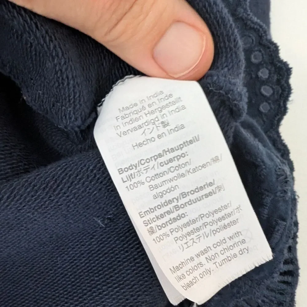 J. Crew Eyelet-Hem Sweatshirt Navy size XS